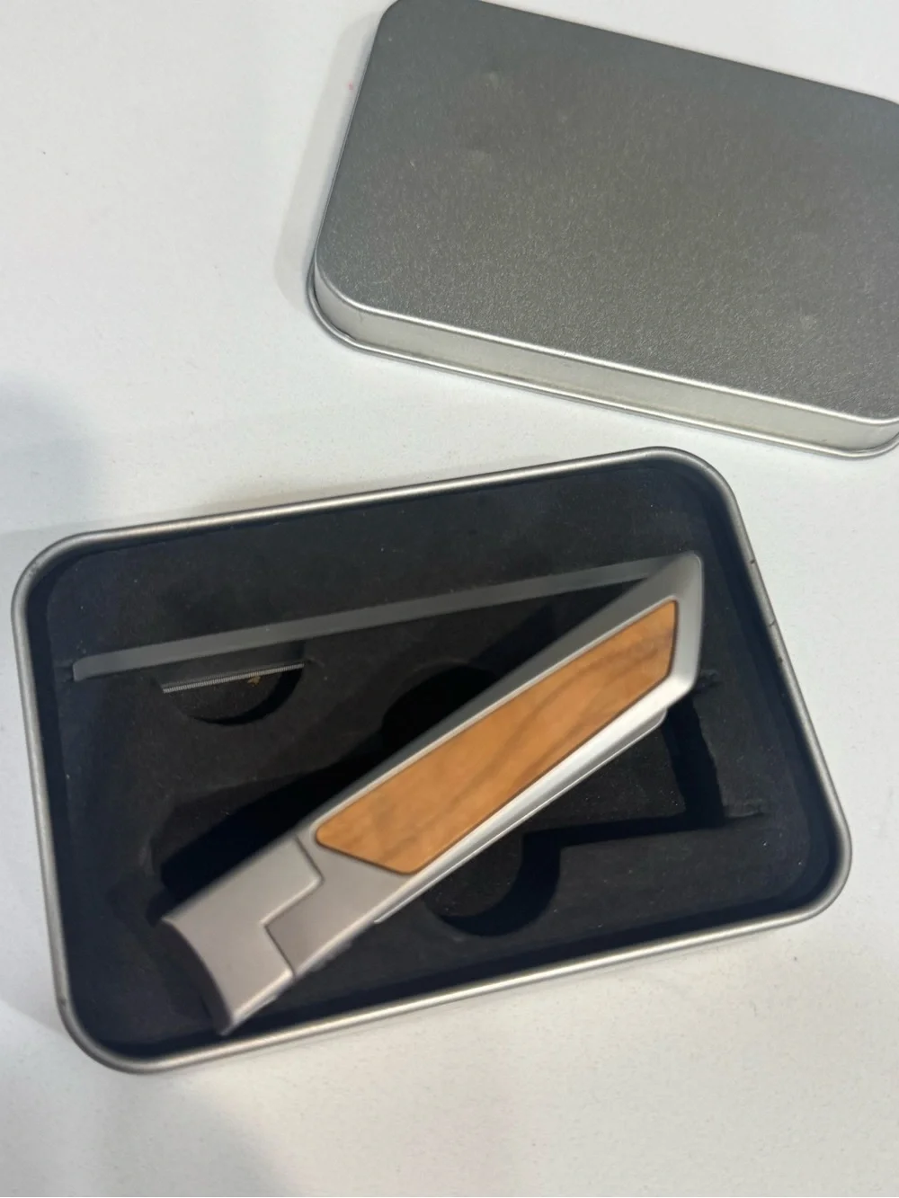 Sleek Silver and Wood Letter Opener - Home Office Stationery